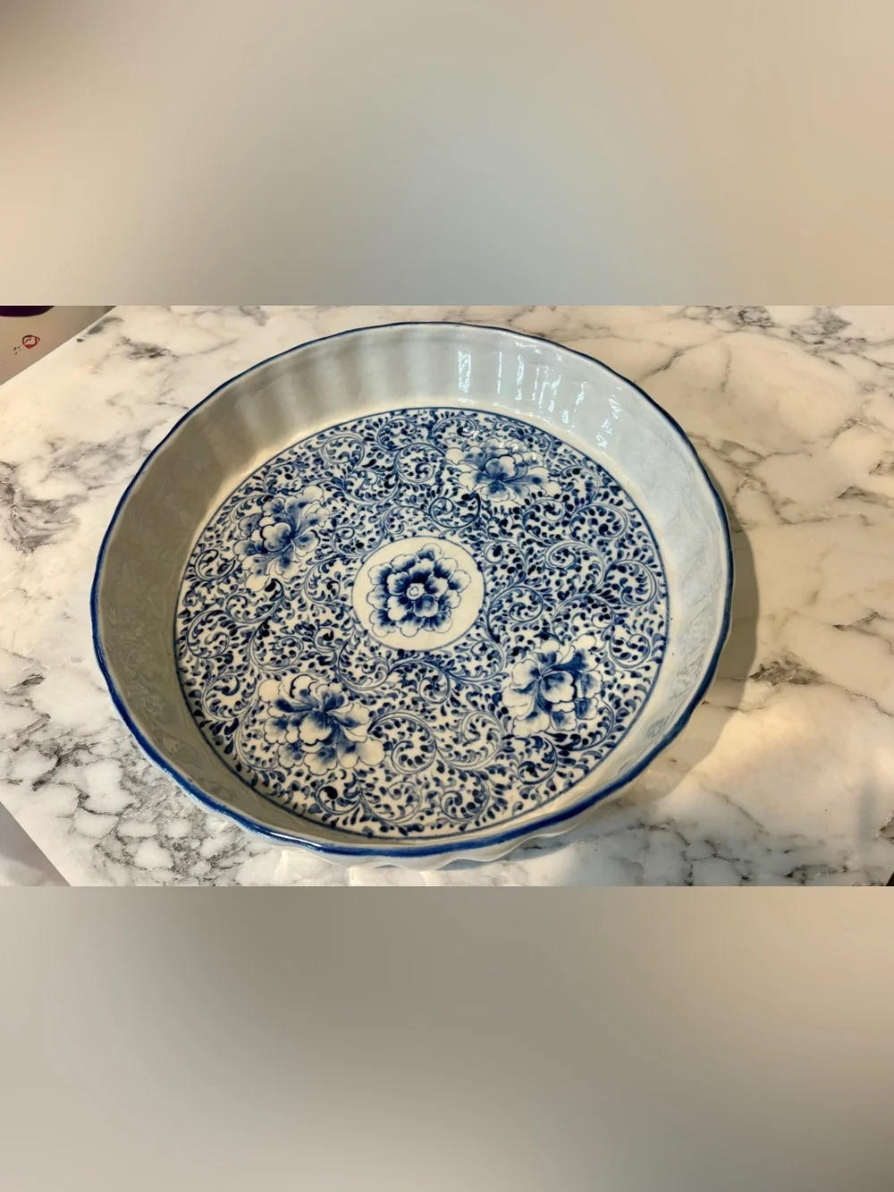 Pier 1 Blue and White Floral Ceramic Baking Dish